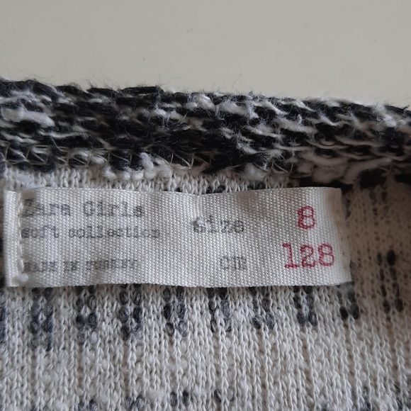 Zara 8 cream gray black stripe knit cardigan - Picture 3 of 9